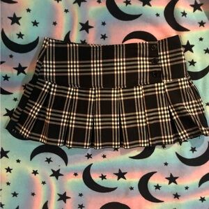 Lipsy Black and White Plaid Mini Skirt
